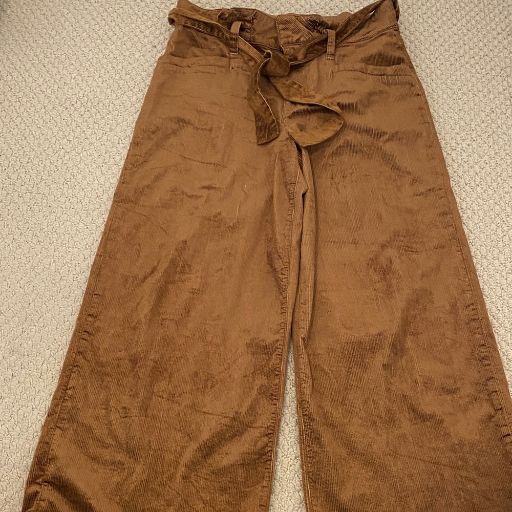 Paige corduroy wide leg cropped pants